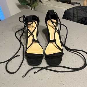 Black lace up brand new 2in heels